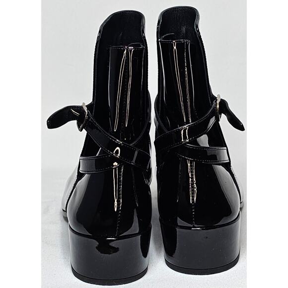 Saint Laurent Clementi Ankle Boot in black patent leathe - Picture 4 of 11